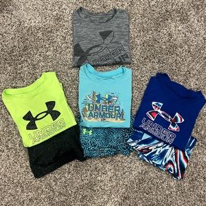 Boys Under Armour size 4/4T matching sets with bonus shirt